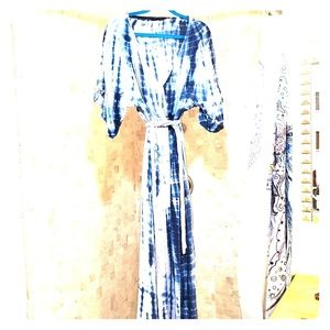 Lulu's tie-dye maxi dress, blue, can be maternity